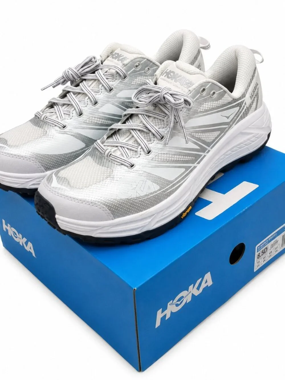 Hoka One One U Mafate Speed 2 WhiteSilver Trail RunShoes 1126851WSLV Mens 12/W13
